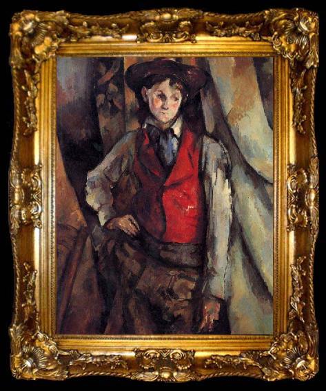 framed  Paul Cezanne Boy in a Red Vest, ta009-2